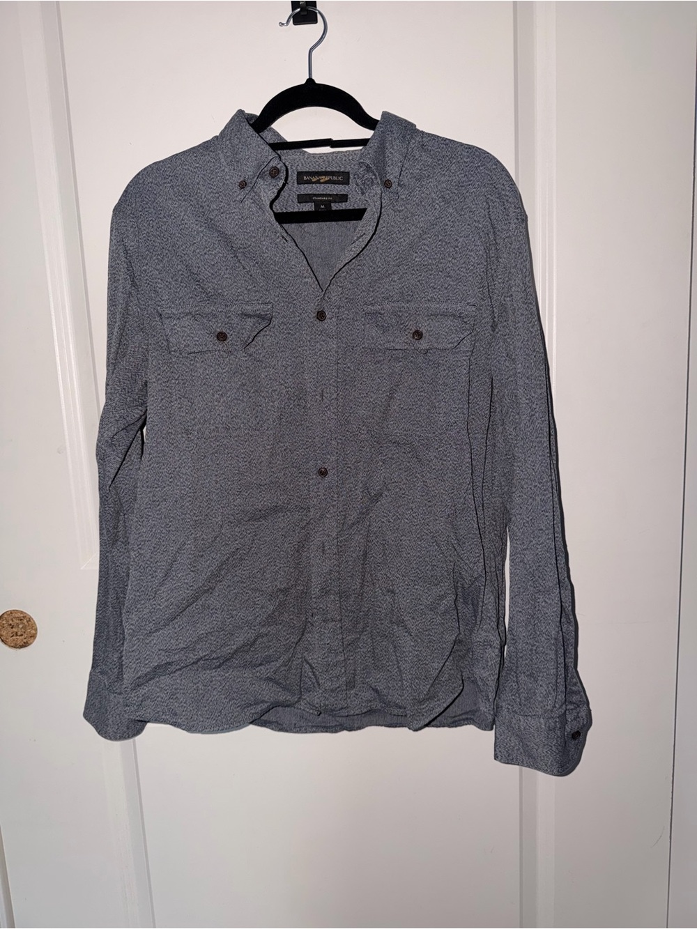 Banana Republic Grey Patterned Button-Up Shirt